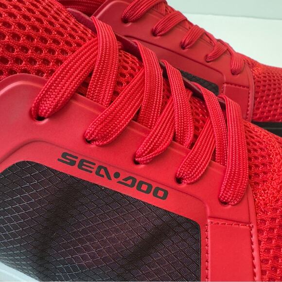 Sea-Doo Water Shoes in Red Black jet ski Sneakers water sports drain holes mesh - Picture 12 of 16